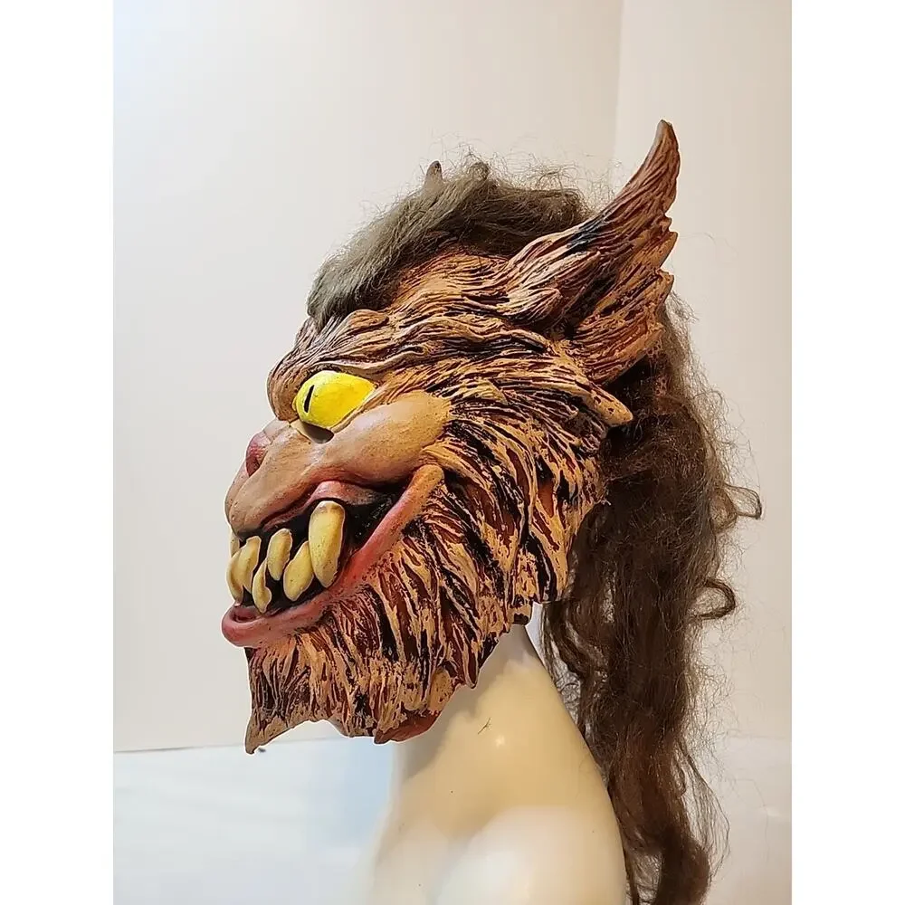 Vintage 2003 Paper Magic Group Bug Eye Werewolf Wolf Man Halloween Mask Don Post